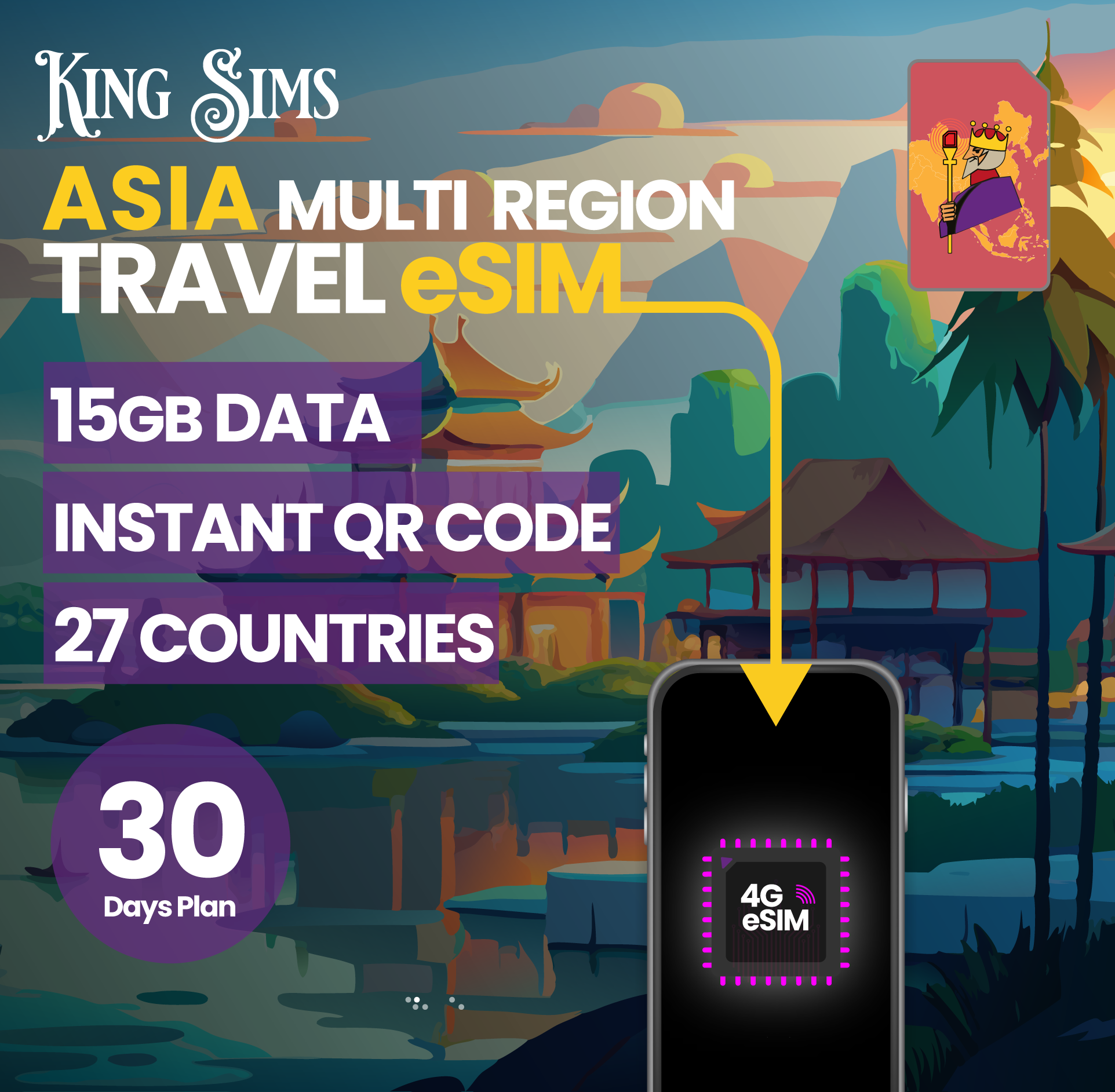 Asia eSIM | 15GB to 20GB Data