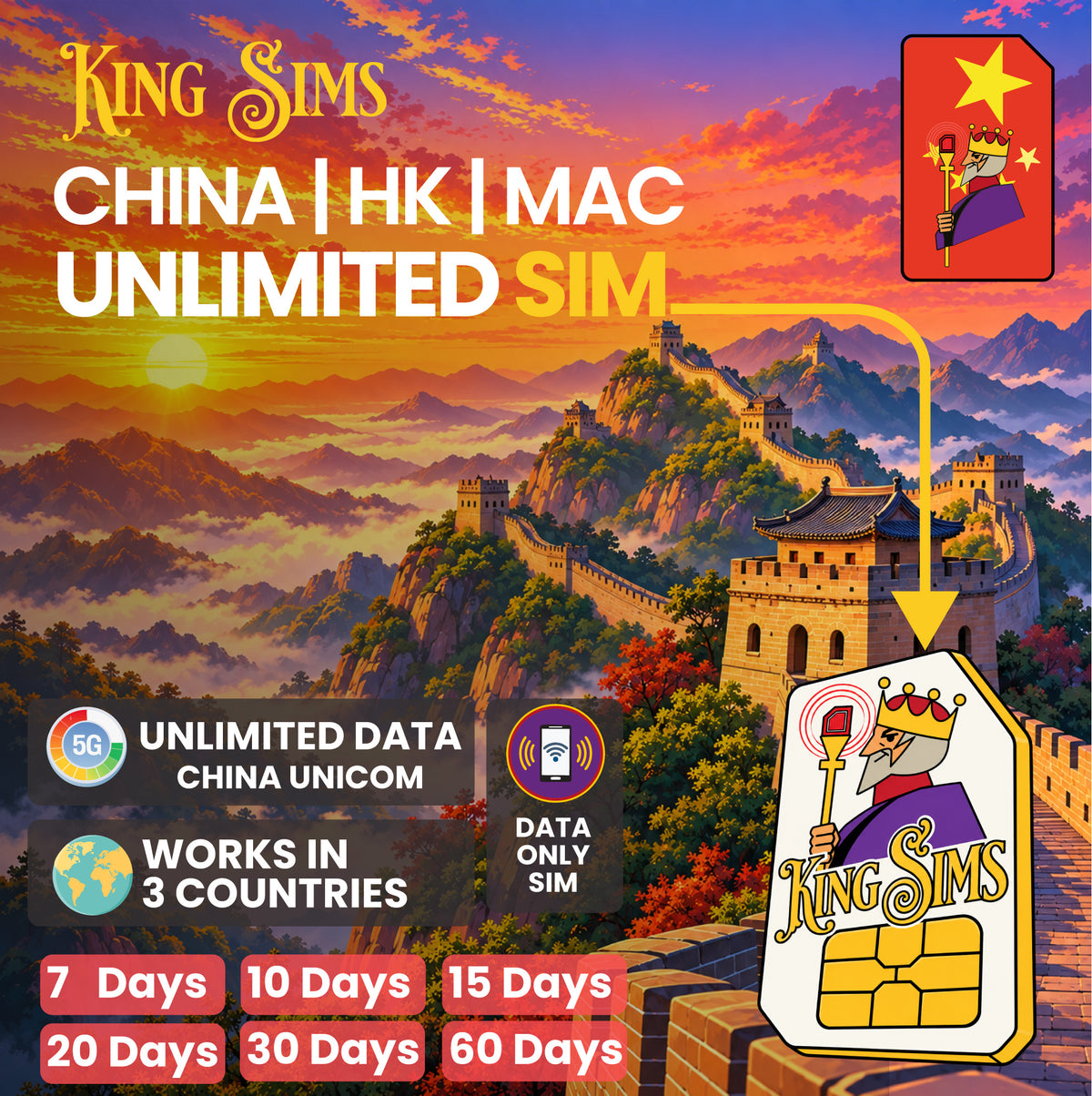 China Hong Kong + Macau Unlimited SIM | China Unicom