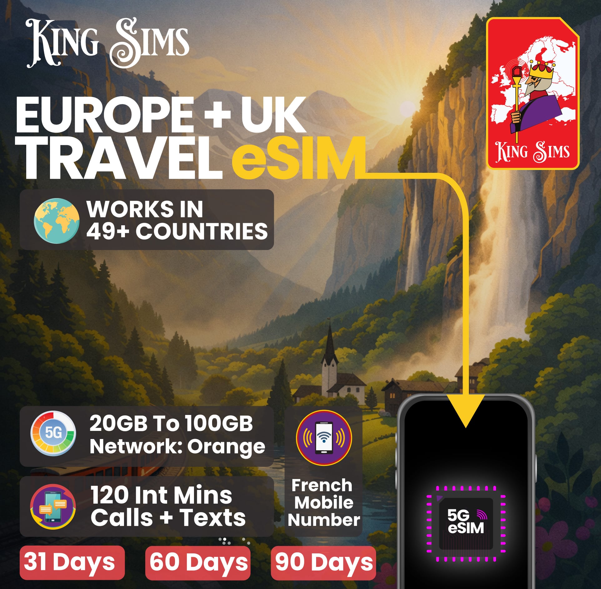 Europe-eSIM-Orange-Product-Cover-King-Sims.