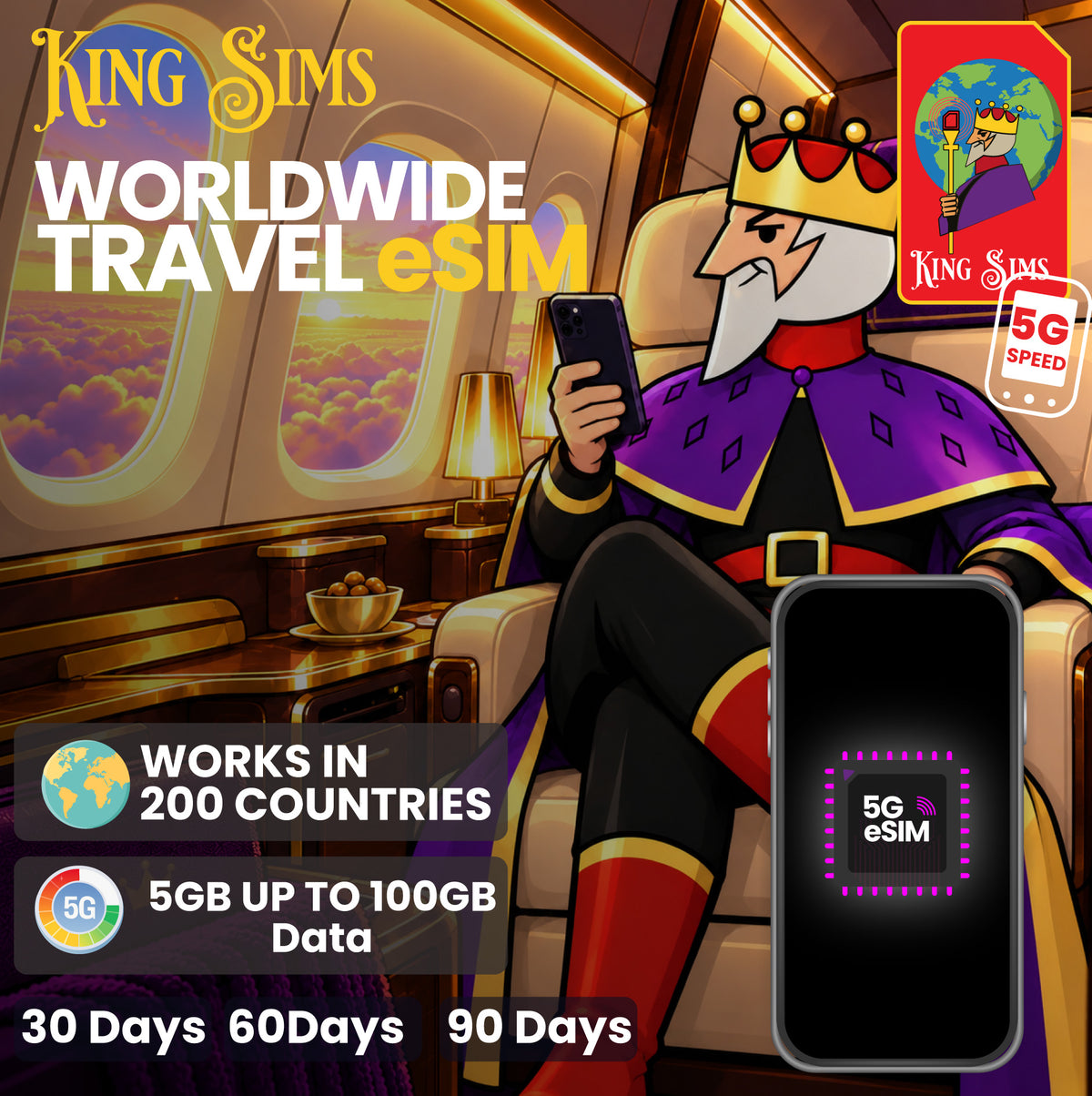 Worldwide Travel eSIM | 5GB Up To 100GB Data - Orange