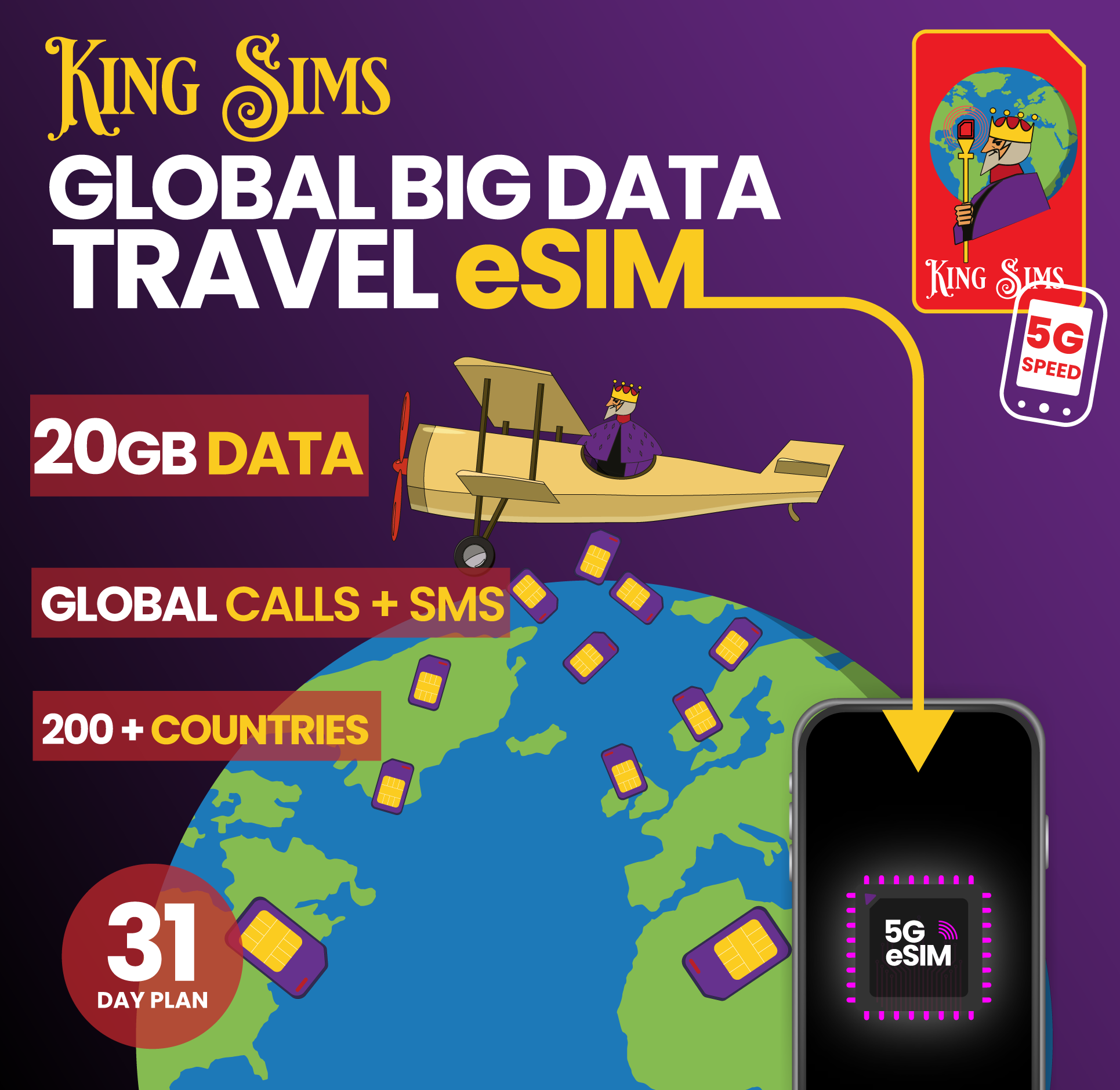Worldwide Travel eSIM | 20GB Data
