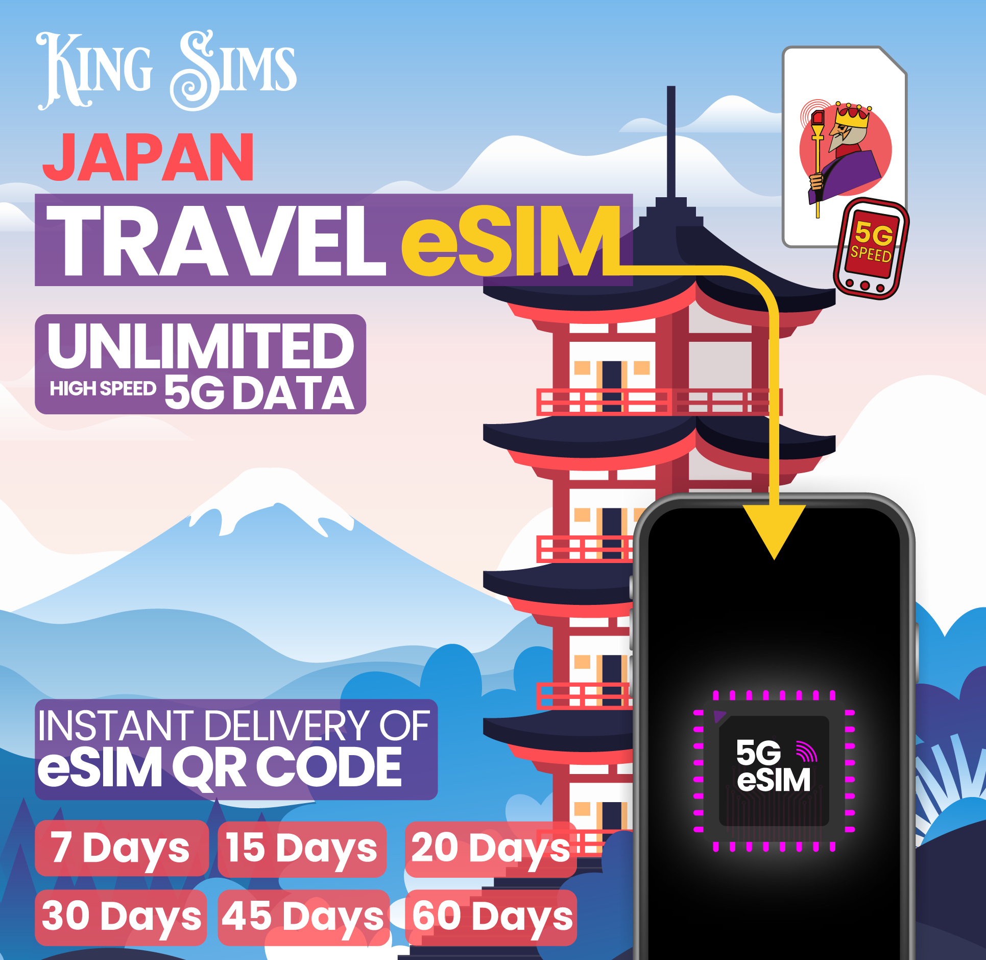 Japan-Unlimited-5G-Data-eSIM-Product-Cover---King-Sims