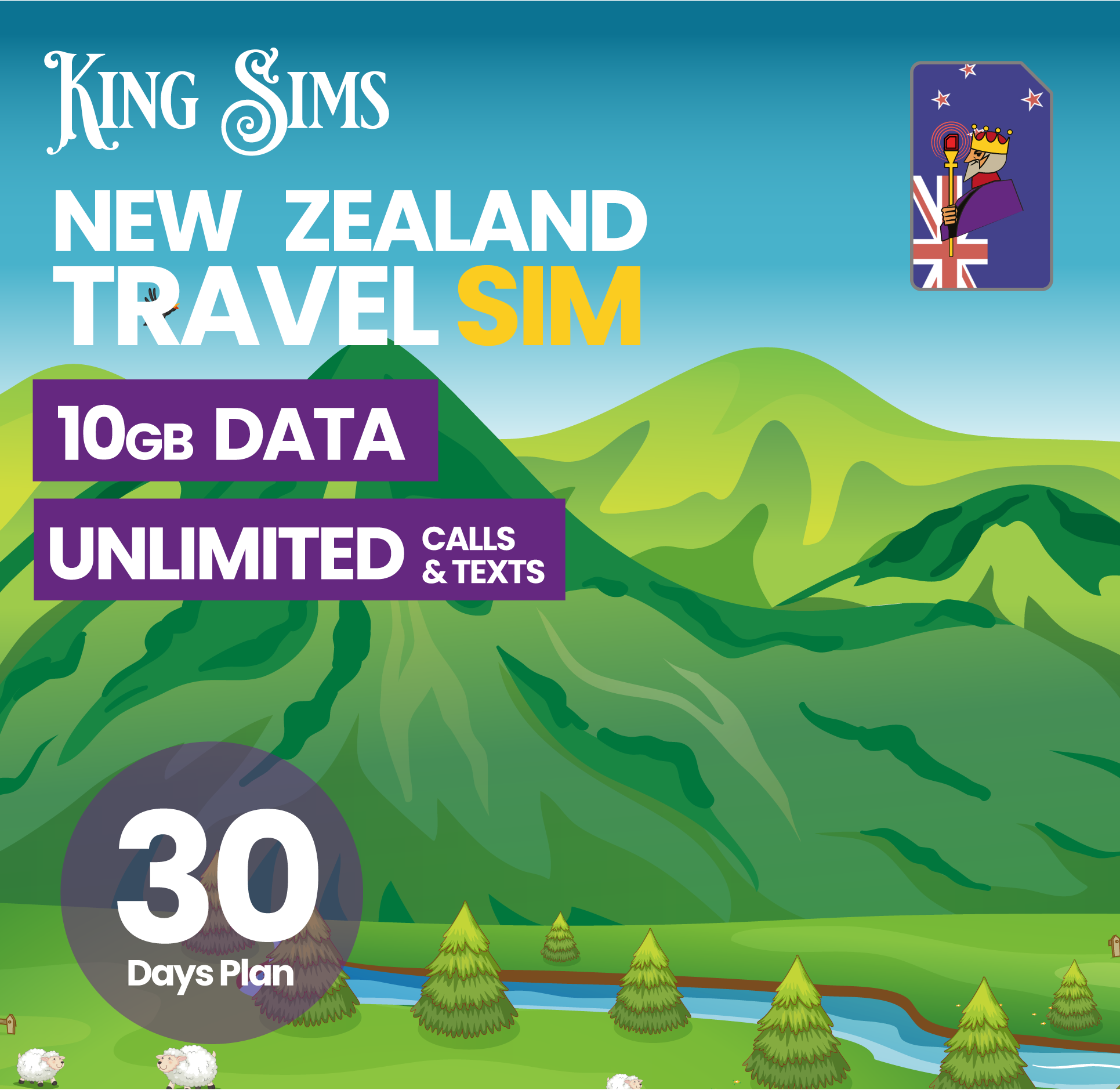 New Zealand Travel SIM | 10 GB Up To 25GB | 2 Degrees