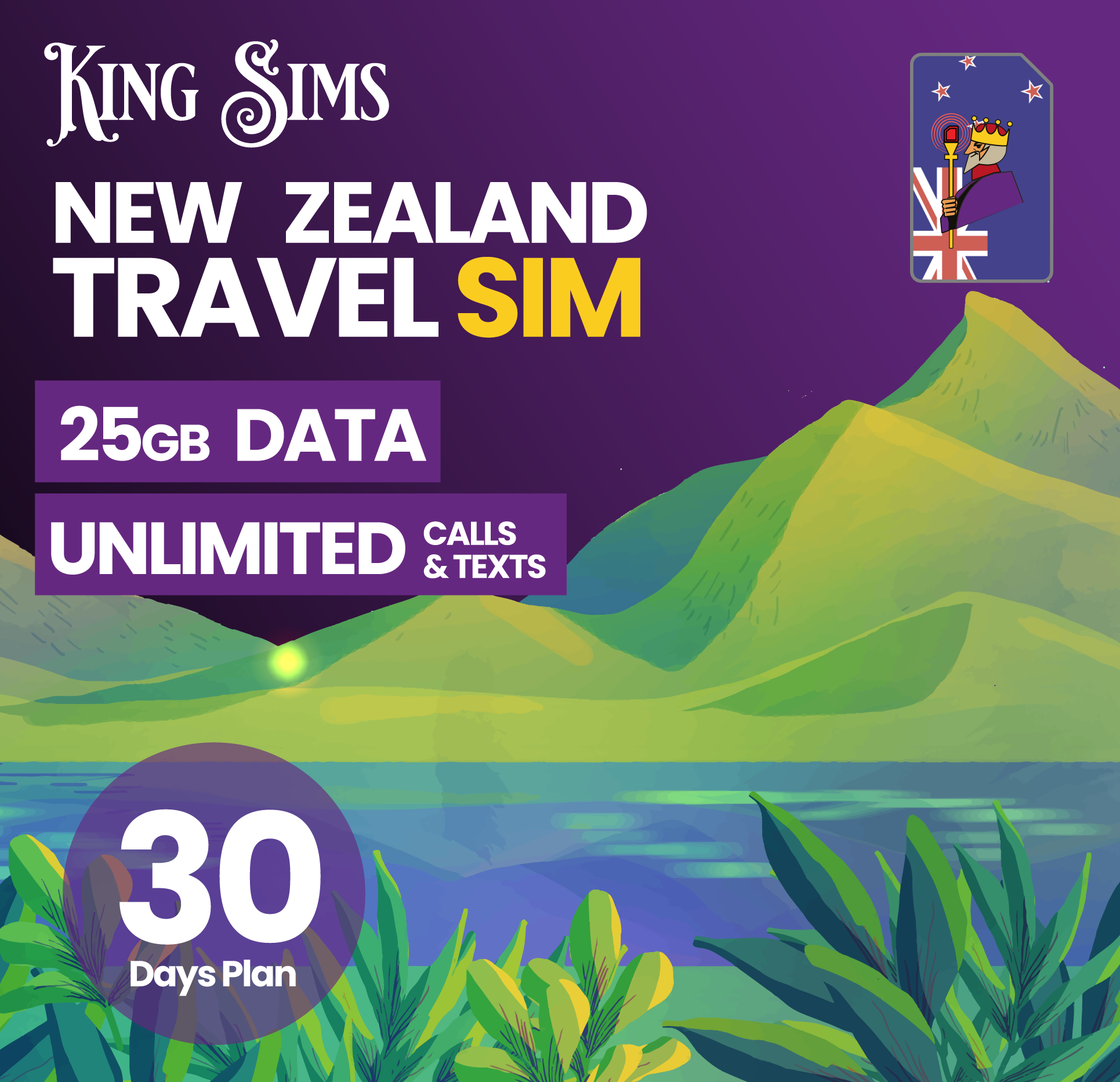New Zealand Travel SIM | 10 GB Up To 25GB | 2 Degrees