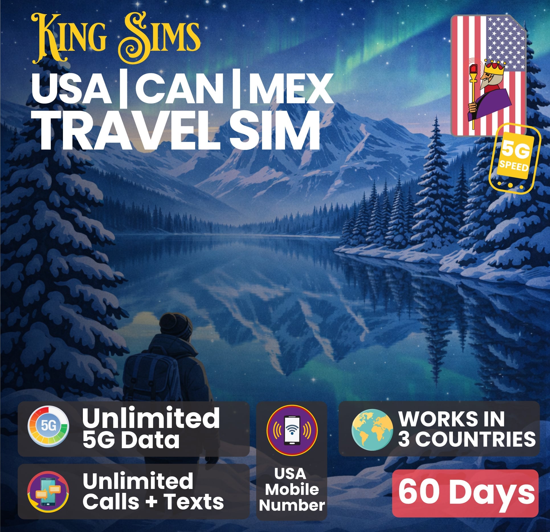 USA Travel SIM Card - Unlimited 5G Data, Calls + Texts | T-Mobile