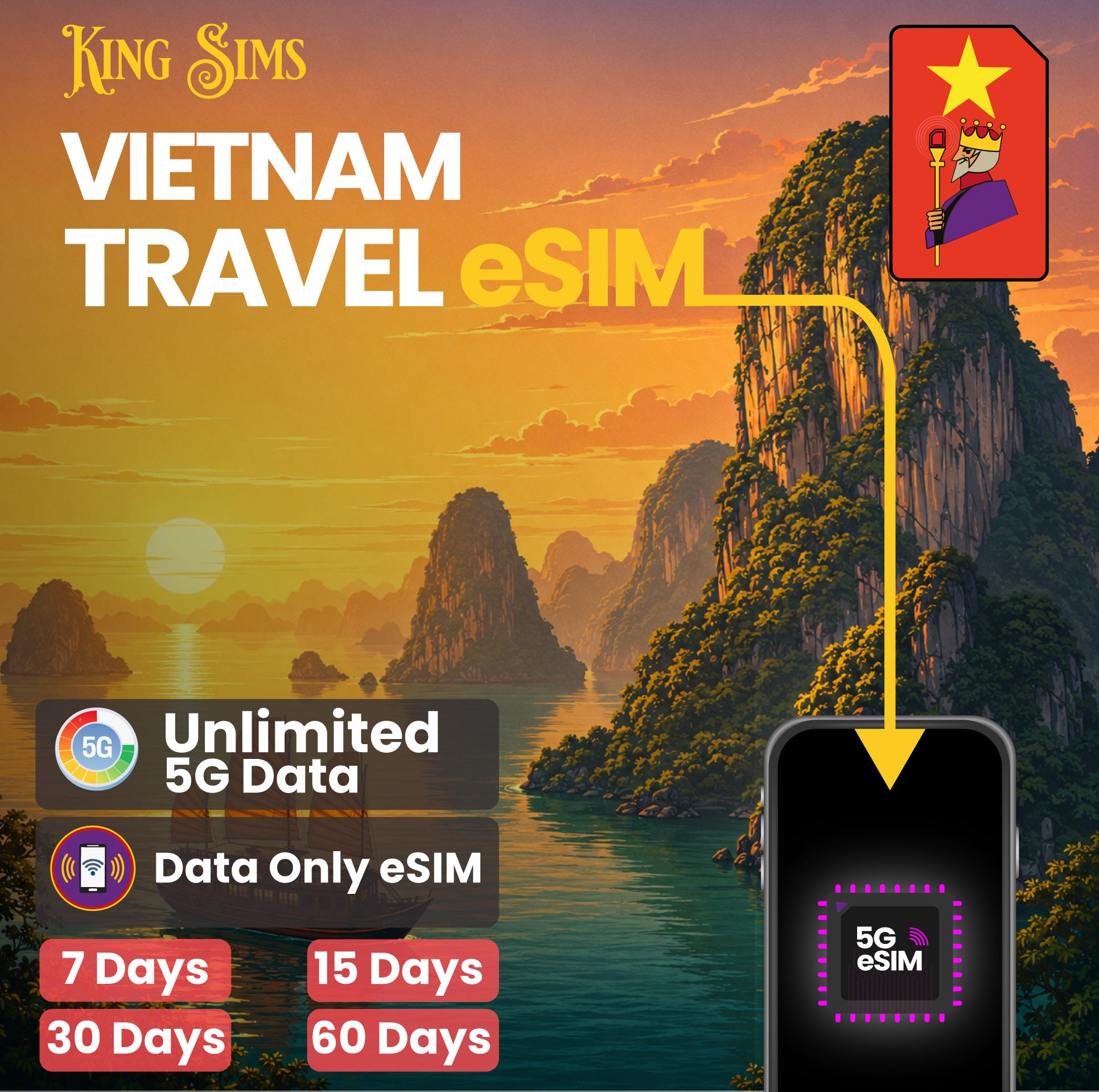 Vietnam eSIM | Unlimited 5G Data | Viettel