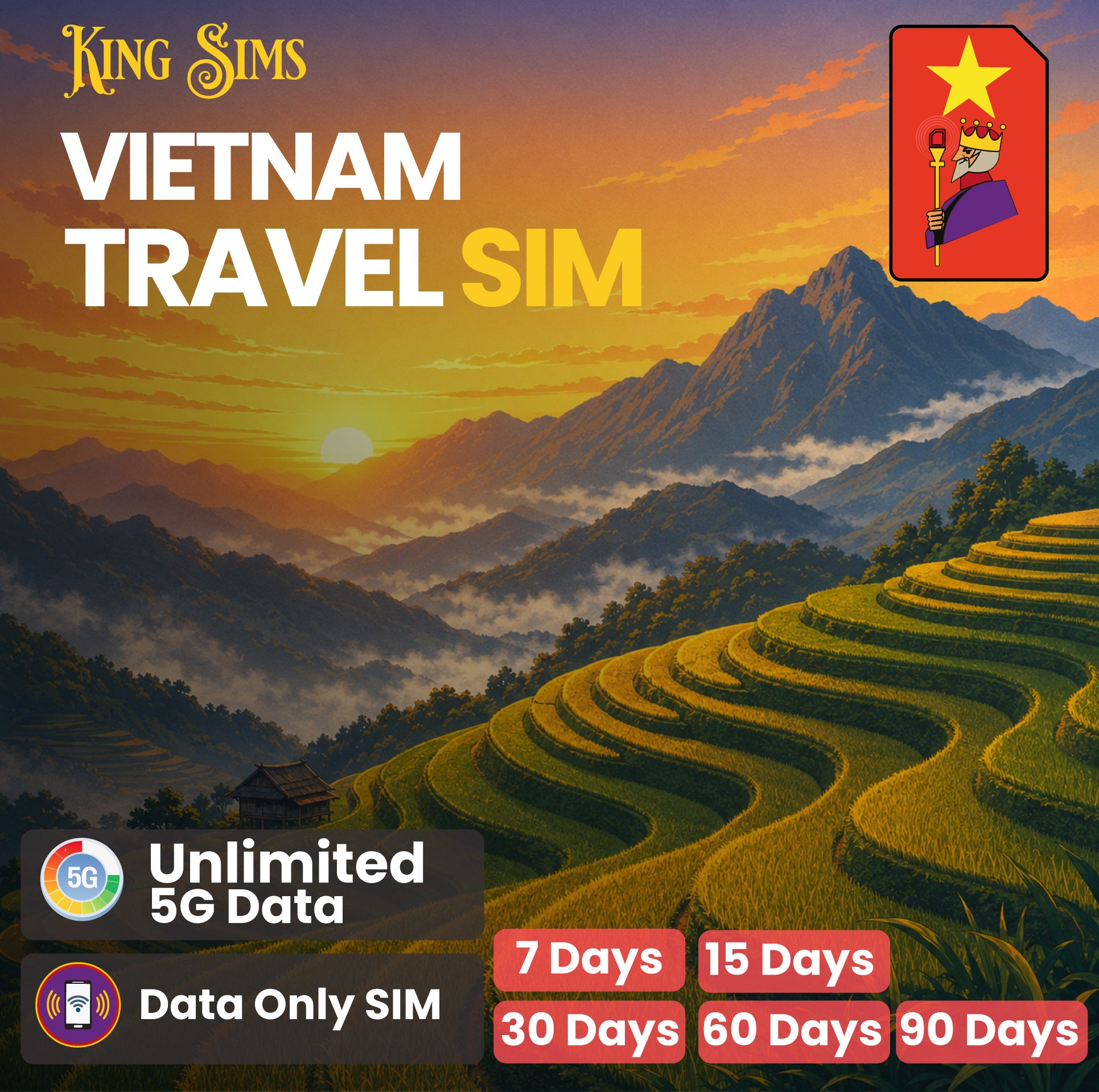 Vietnam Travel SIM | Unlimited 5G Data | Viettel