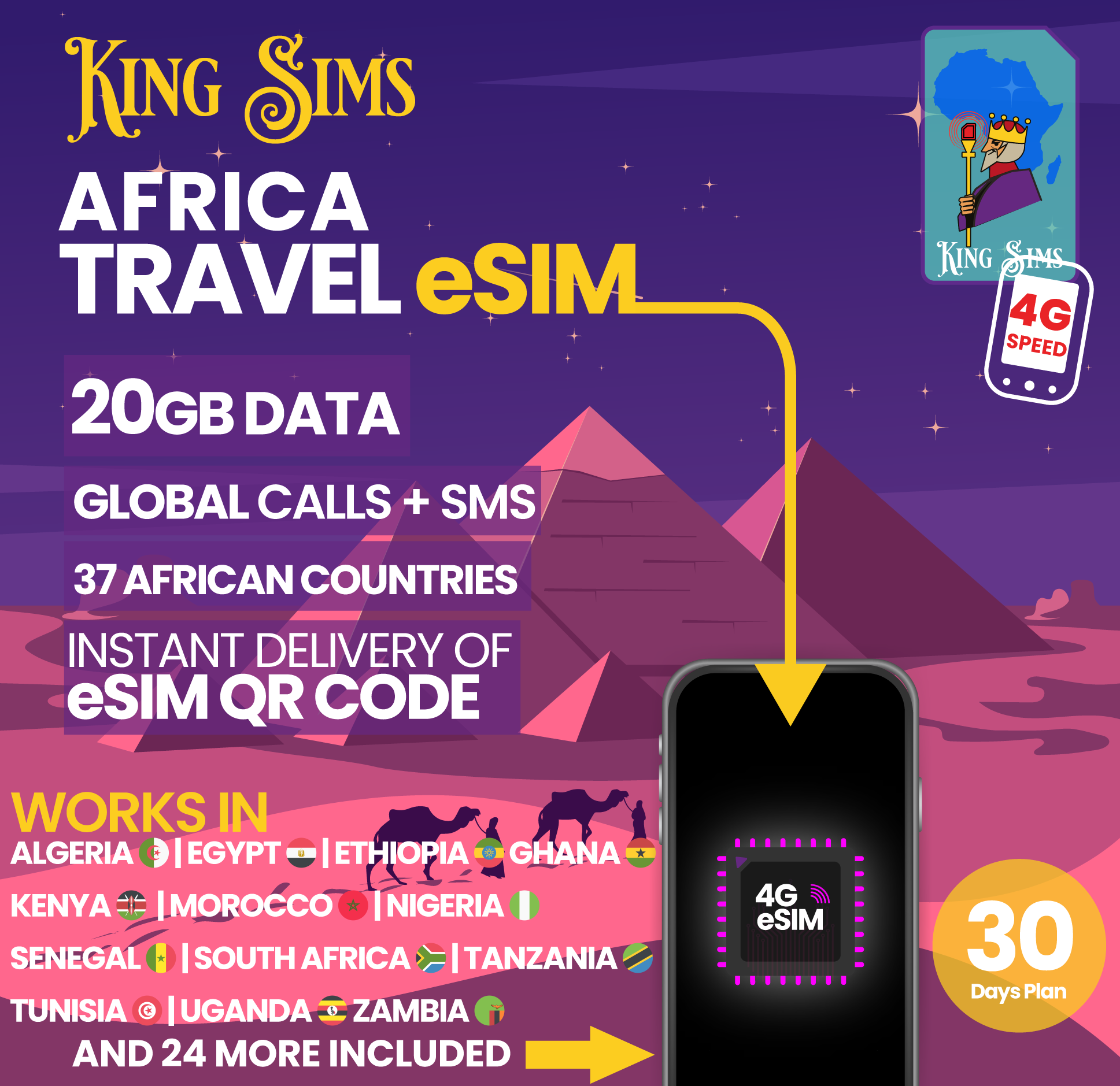 Africa eSIM - 15GB to 20GB Data - 37 African Countries - 31 Days | Orange Mobile - Image 3