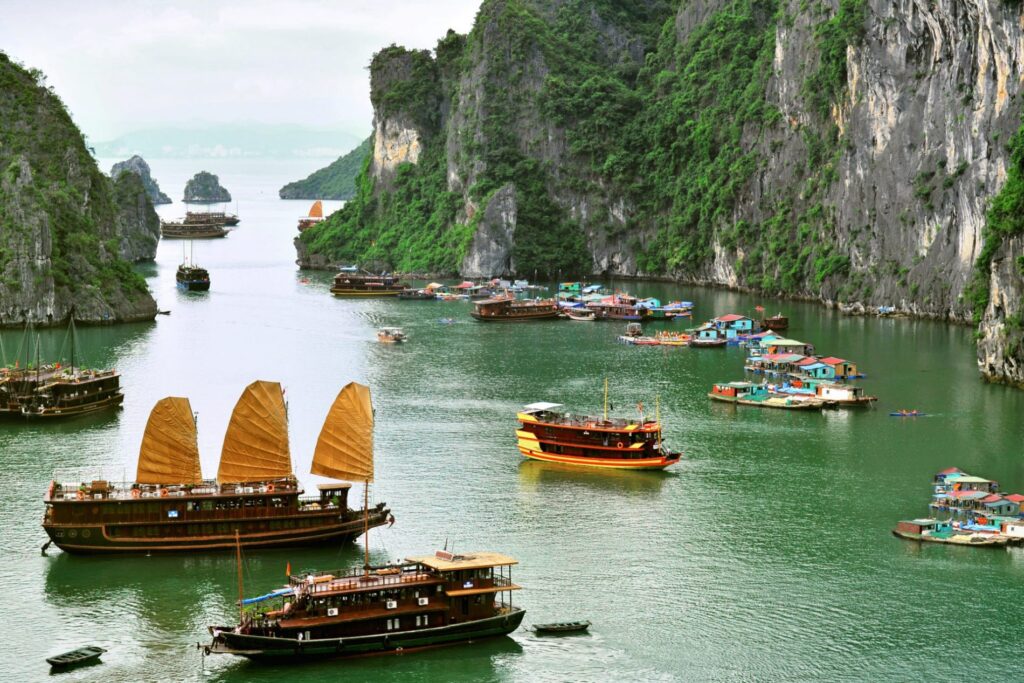 Ha Long Bay Vietnam, symbolizing multi-country travel across Asia using one SIM.