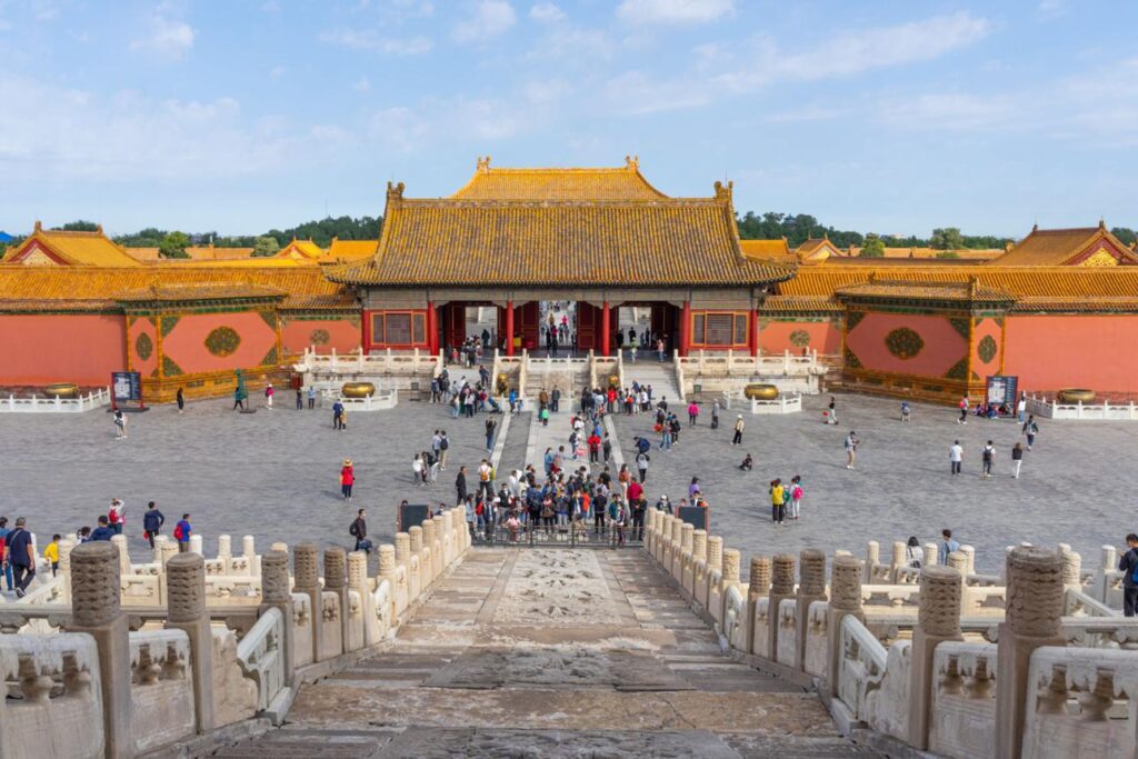 Tourists navigating Beijing landmarks using china hong kong esim vs pocket wifi connectivity