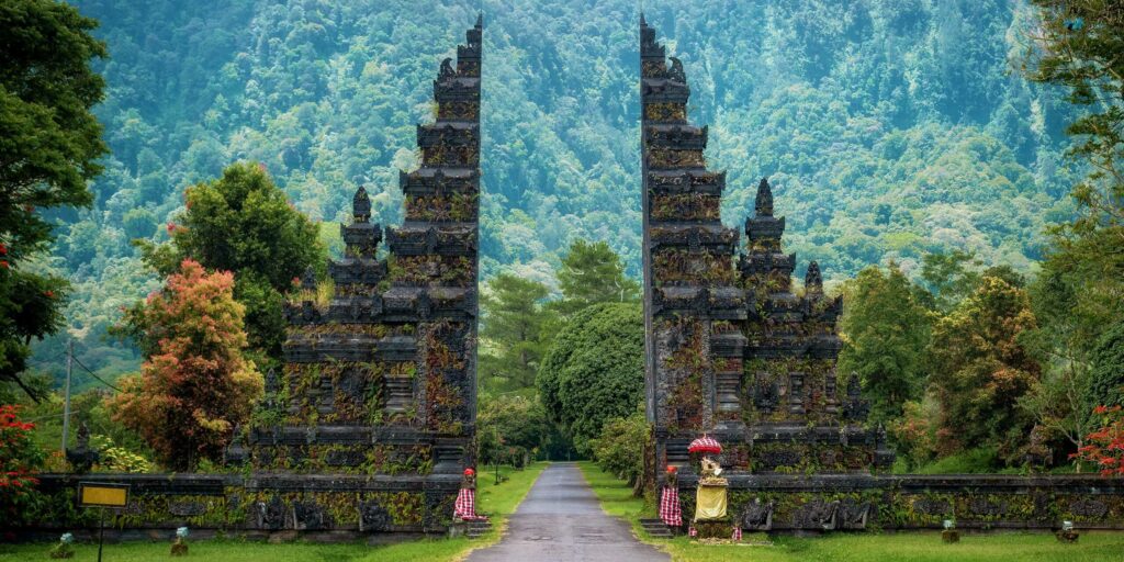 Bali travel destination with tropical scenery popular among remote workers and tourists